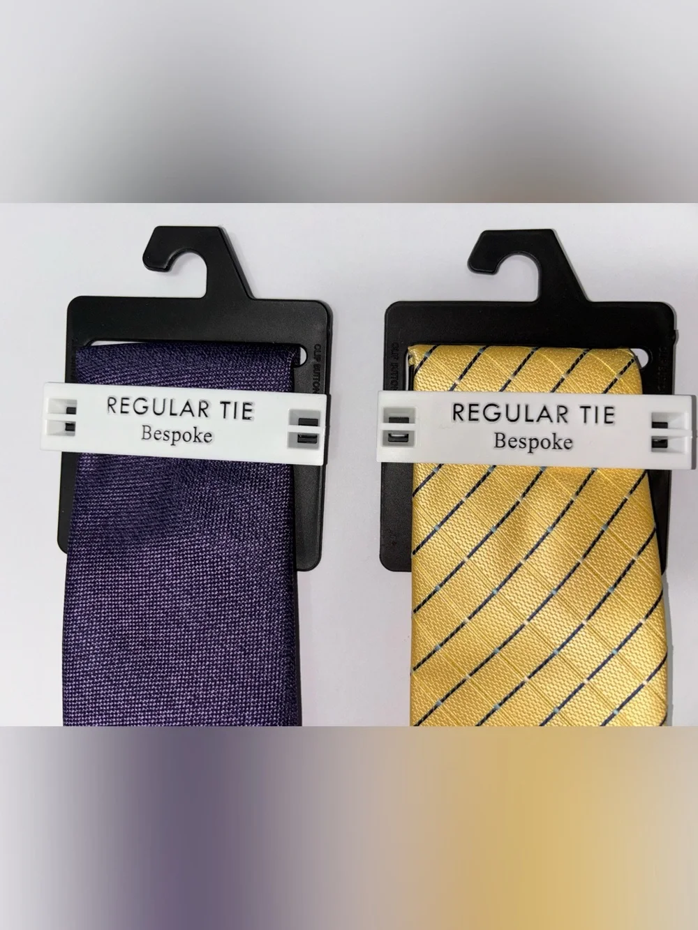 Bespoke New York Regular Tie 2 Piece Lot Purple Yellow Polyester 3” Width NWT